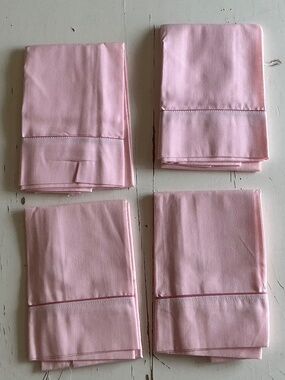 NWOT 4 Vintage Fieldcrest Cannon Cotton Fresh Pink standard Pillowcases